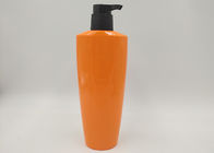 Oval Orange PET Plastic Cosmetic Bottles Empty Lotion Soap Bottle Gloss Surface