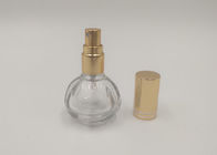Golden Spray Pump Perfume Glass Bottle Round With Customized Logos Printing