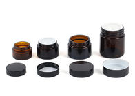 Amber 15ml 50ml Glass Cosmetic Cream Jar With Screw Cap