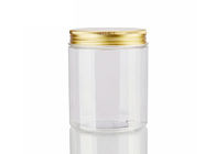 Wide Mouth Clear Plastic 250g Face Cream Jars With Gold Aluminum Lid