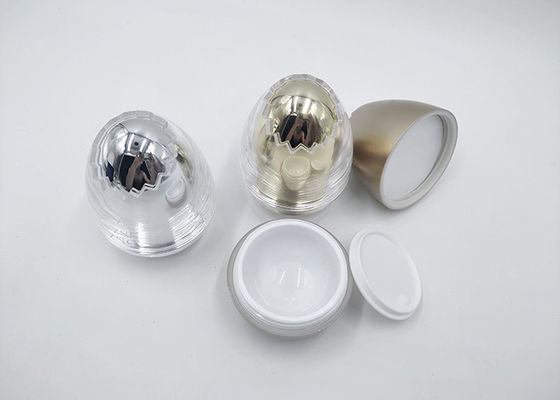 Luxury Acrylic Face Cream Jars Container Egg Shape 30g Small Capacity