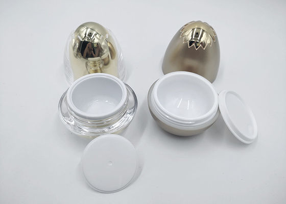 Luxury Acrylic Face Cream Jars Container Egg Shape 30g Small Capacity