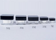 Double Wall 30g 60g Acrylic Face Cream Jars ISO FDA With Black Screw Cap