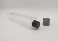 100ml Slim Square Cosmetic PET Bottles Silk Screen Printing With Screw Double Cap