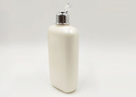 Silver Cap Empty Plastic Shampoo Bottles , Plastic Cosmetic Bottles 350ml Flat