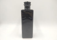 Black Skin Care Custom Cosmetic Bottles Flat Square Shower Gel Shampoo Bottle
