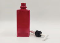 Red 500ml Square Bottle PET Packaging For Shampoo Shower Gel Products