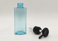 Transparent Blue Square Plastic PET Cosmetic Bottle Packaging For Face Cream