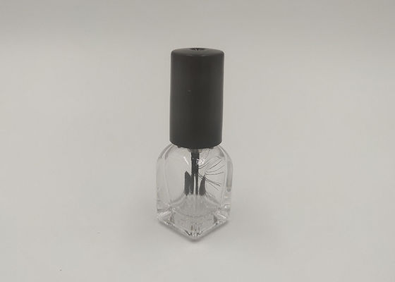 5ml 10ml Cosmetic Nail Polish Bottle Black Brush Cap With High Transparent Body