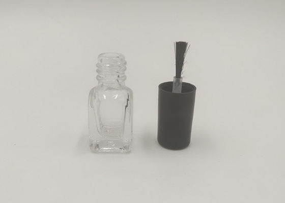 5ml 10ml Cosmetic Nail Polish Bottle Black Brush Cap With High Transparent Body