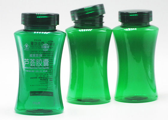 5oz 150cc Green PET Plastic Healthcare Packaging Bottles With Flip Top Cap