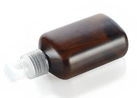 Brown 125ml Amber Square Pet Bottle With Cleanser Pump
