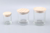 Matt Black 100ML 200ML 440ML Glass Candle Jar With Dark Wooden Lids