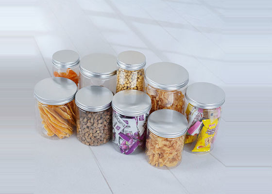 64mm 250ml Tea Plastic Jar With Aluminum Screw Cap