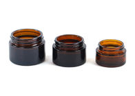 Amber 15ml 50ml Glass Cosmetic Cream Jar With Screw Cap