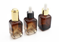 30ml Amber Square Glass Cosmetic Bottles For Essential Oil Serum