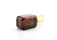 30ml Amber Square Glass Cosmetic Bottles For Essential Oil Serum