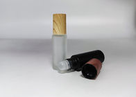 Frosted Matte Pink Purple Black Roll On Glass Bottle 10ml With Bamboo Cap