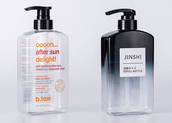 ODM Person Care 470ml Plastic Cosmetic Bottles Boston Shape