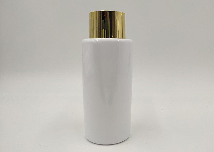 Unique Flower Shape Cosmetic Lotion Bottle , Empty Cosmetic Bottles Golden Cap