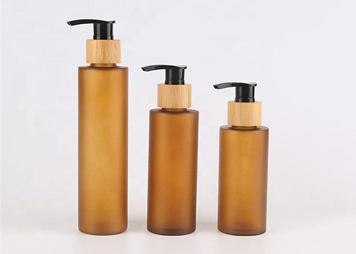 100ml - 200ml PET Plastic Bottle , Cosmetic Plastic Bottles With Bamboo Pump