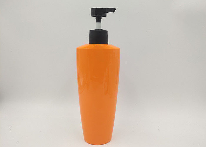 Oval Orange PET Plastic Cosmetic Bottles Empty Lotion Soap Bottle Gloss Surface