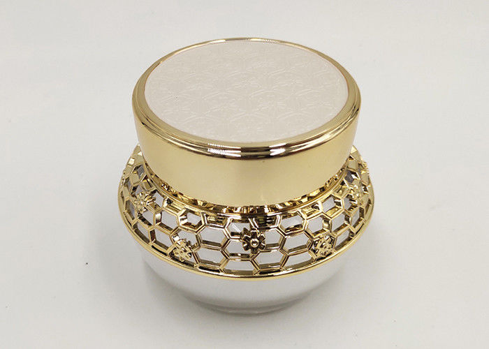 50ml High End Lotion Jars With Lids , Empty Face Cream Containers Gold Color