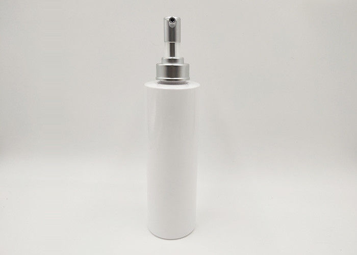 100ml 200ml PET Plastic White Packaging Lotion Bottle With Silver Pump
