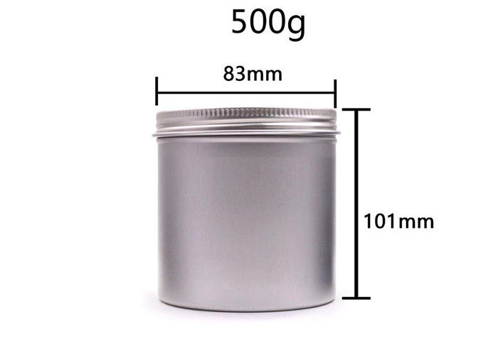 Silver 500g Aluminum Empty Lotion Jars , Aluminium Cosmetic Containers Recyclable