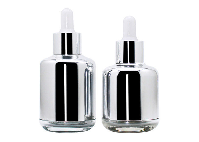 Silver 30ml 50ml Glass Cosmetic Bottles For Person Care Products