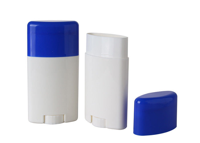 ISO Empty Cosmetic Packaging PP Oval Shape Stick Deodorant 50g Twist Up Sunscreen Tube Bottle