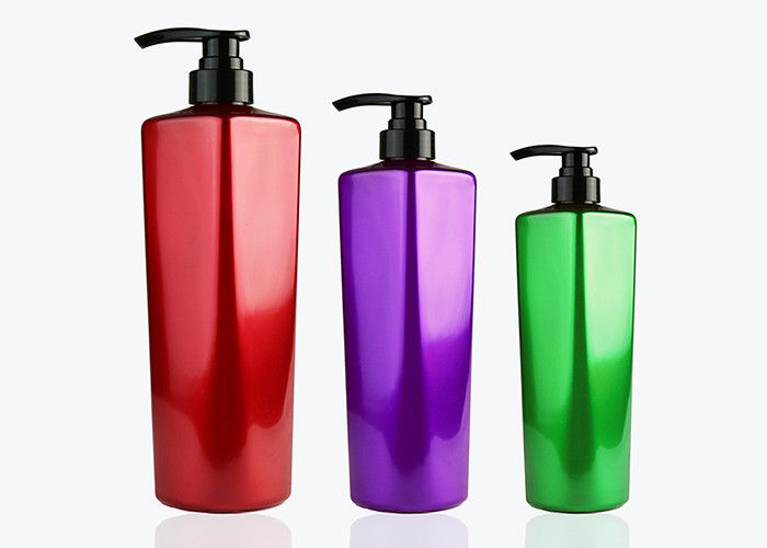 PET Plastic Custom Cosmetic Shampoo Bottles 500ml With Lotion Pump