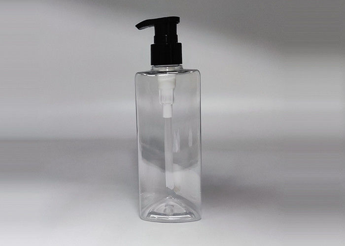 Triangle Clear Plastic PET Bottle 250ml For Cosmetic Packaging