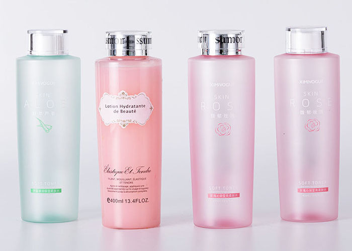 Pink 500ml Custom Cosmetic Bottles With Screw Cap Silk Screen Printing