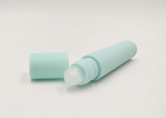 Light Blue Lip Gloss Empty Tubes , Cute Empty Lip Gloss Containers With Plastic Roll Ball