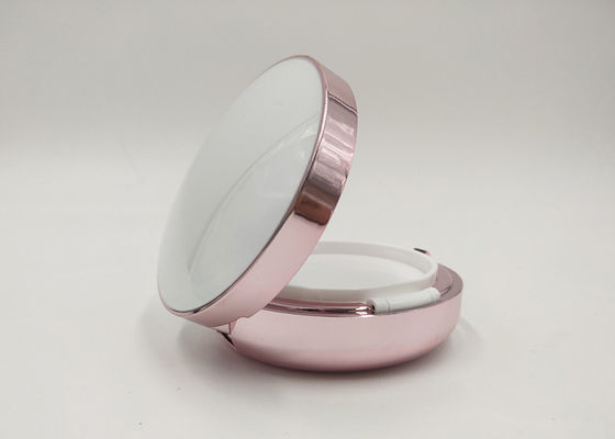 Round BB Cream Air Cushion Box Rose Gold With Mirror For Cosmetic Packing